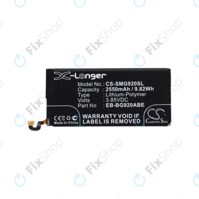 Batteria per Samsung S6 G920F, EB-BG920ABE, 2500mAh, HQ