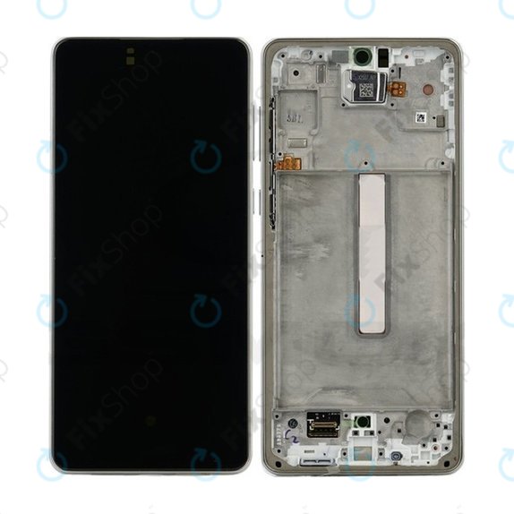 Schermo per Samsung A73 A736, White, Vetro touch con cornice