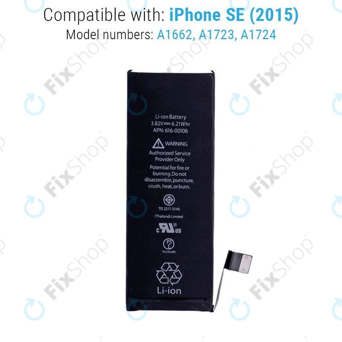Batteria per iPhone SE, 1624mAh, FixPremium