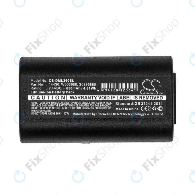 Batteria per Dymo 260, 280, 650, 14430, Li-Ion, 650mAh, 7.4V, HQ