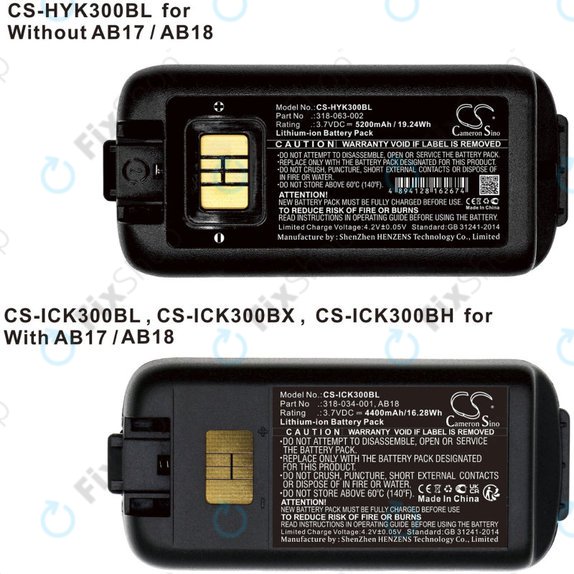 Batteria per Intermec CK3, CK3A, CK3X, CK3R, CK3C, CK3C1, CK3N, 318-034-001, Li-Ion, 5200mAh, 3.7V, HQ