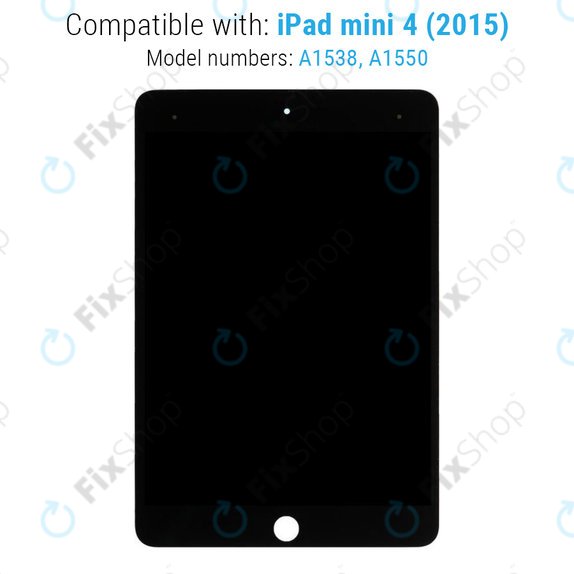 Schermo LCD per iPad Mini 4, Black, Vetro touch senza cornice