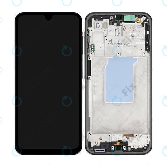 Schermo per Samsung A26 A266E, Black, Vetro touch con cornice, GH82-37049A, Genuine Service Pack