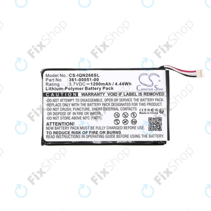 Batteria per Garmin Nüvi 2660, 361-00051-00, Li-Pol, 1200mAh, 3.7V, HQ