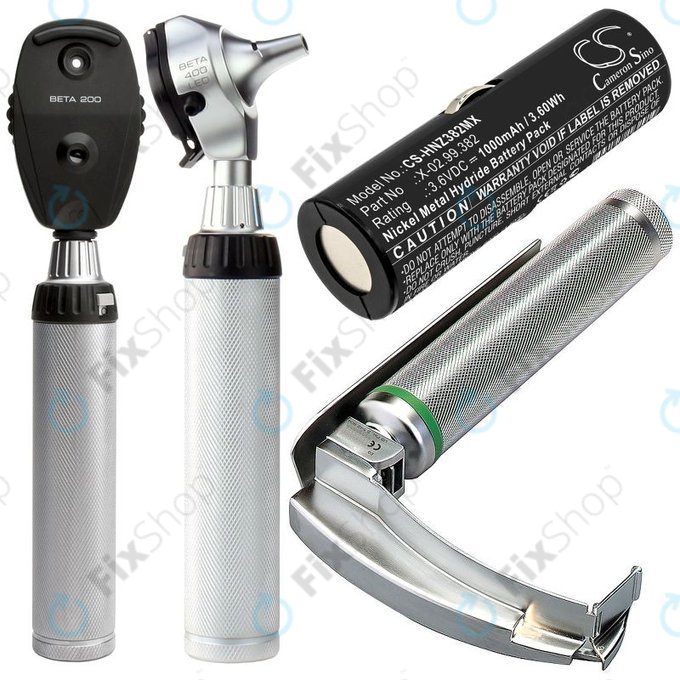 Batteria per Heine Ophthalmoscope Beta 200, X-02.99.382, Ni-MH, 1000mAh, 3.6V, HQ
