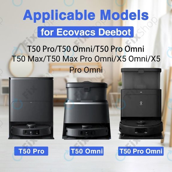 Panno lavapavimenti, 2 pz. per Ecovacs Deebot T50 Omni, T50 Pro Omni, T50 Max, T50 Max Pro Omni, T30c, T30c Omni, X5 Omni, X5 Pro Omni