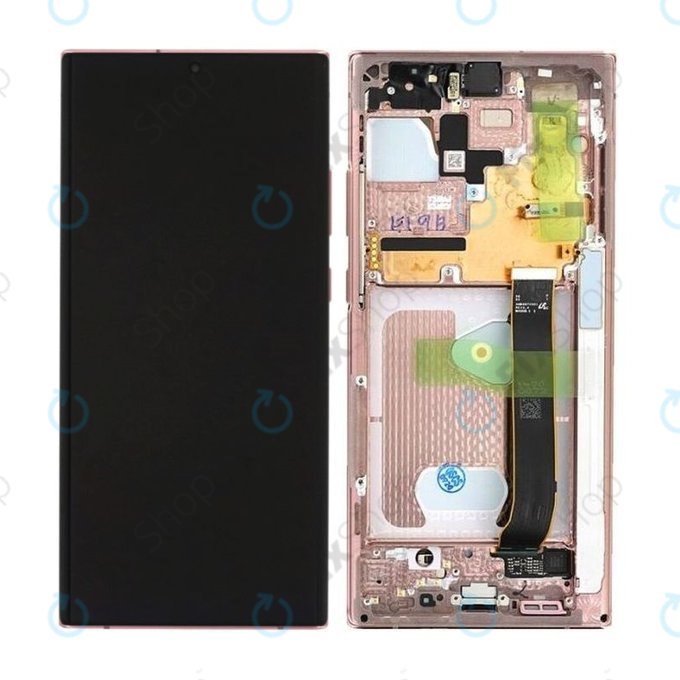 Schermo per Samsung Note 20 Ultra N986B, Mystic Bronze, Vetro touch con cornice, GH82-23596D, GH82-23511D, GH82-23621D, GH82-23622D, GH82-23597D, GH82-31459D, Genuine Service Pack