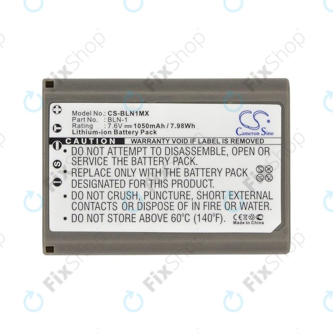 Batteria per Olympus E-M5, BLN-1, Li-Ion, 1050mAh, 7.6V, HQ