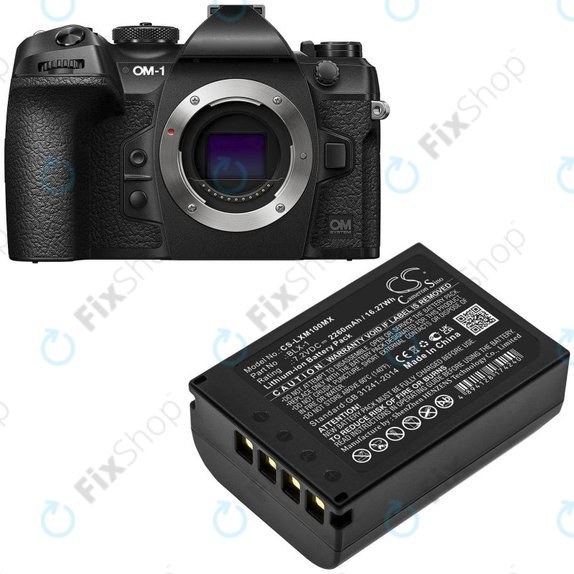 Batteria per Olympus OM SYSTEM OM-1, OM-1 Mirrorless, BLX-1, Li-Ion, 2260mAh, 7.2V, HQ