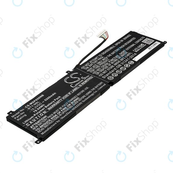 Batteria per MSI GS65 Stealth Thin, PS63, P65 Creator 8RF, BTY-M6L, Li-Pol, 5200mAh, 15.2V, HQ