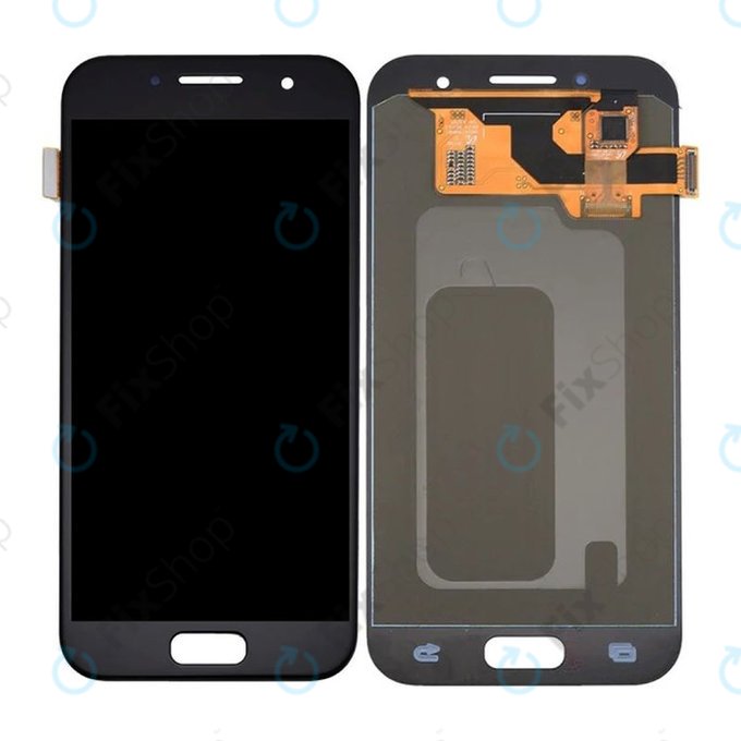 Schermo OLED per Samsung A3 A320F (2017), Black, Vetro touch senza cornice