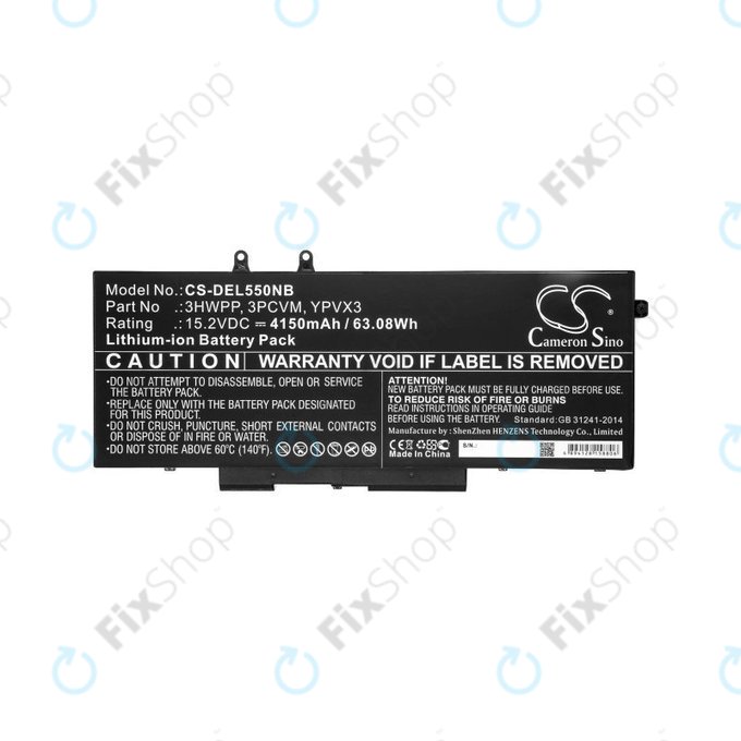 Batteria per Dell Latitude 5501, Latitude 5401, Latitude 14 5410, Latitude 15 5511, 3HWPP, Li-Ion, 4150mAh, 15.2V, HQ