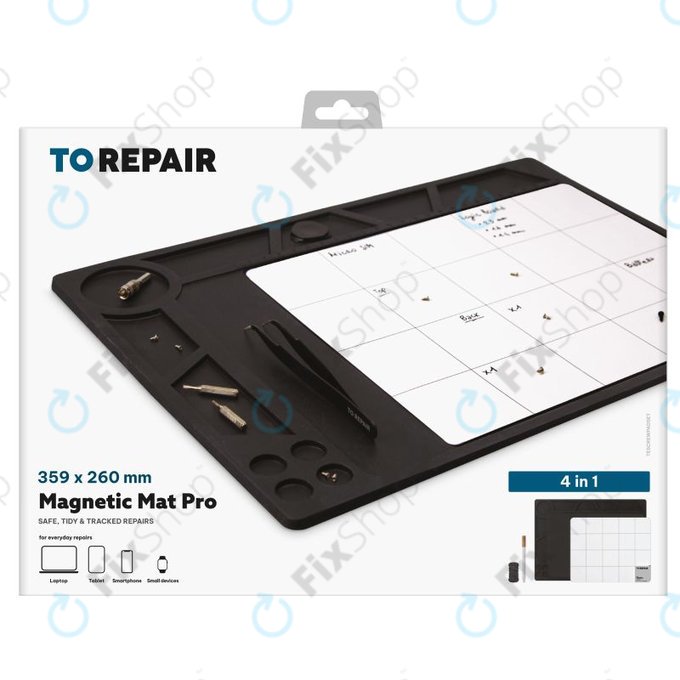 Tappetino magnetico Pro per viti e piccole parti 4in1, SBS, Black