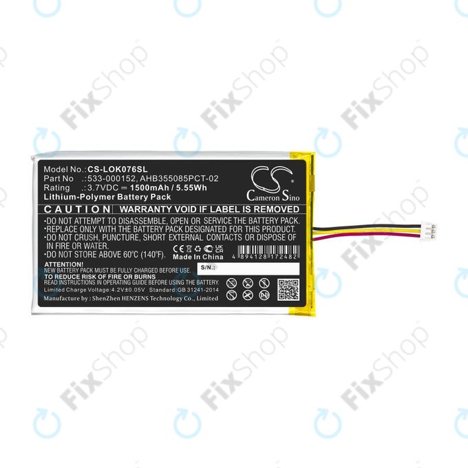 Batteria per Logitech G913, G913 TKL, G915, G915TKL, 533-000152, Li-Pol, 1500mAh, 3.7V, HQ