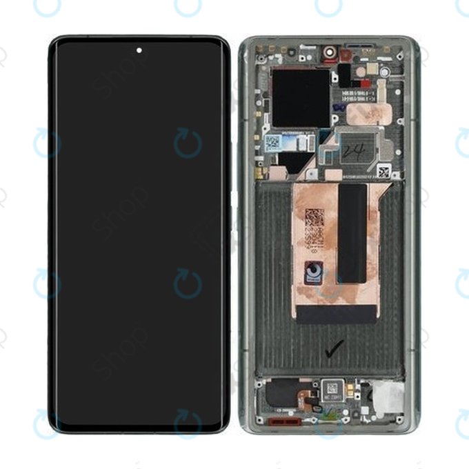 Schermo per Xiaomi 13 Ultra, Green, Vetro touch con cornice, 56000500M100, Genuine Service Pack