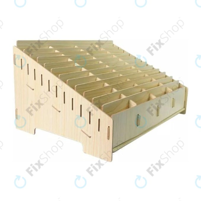 Supporto organizer universale in legno per telefoni con 48 scomparti