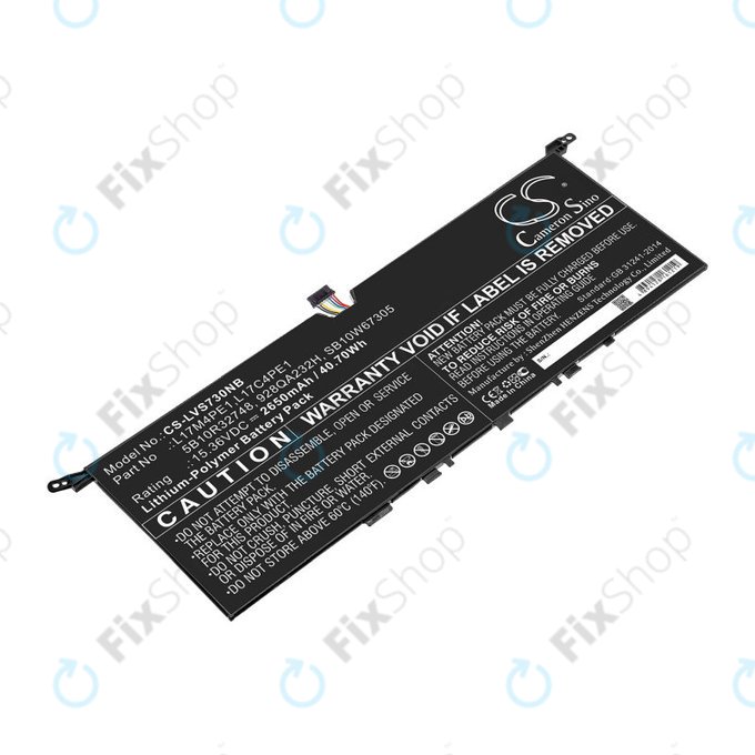Batteria per Lenovo IdeaPad 730-13, 5B10R32748, Li-Pol, 2650mAh, 15.36V, HQ