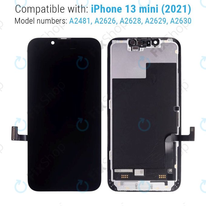 Schermo Hard OLED per iPhone 13 Mini, Vetro touch con cornice, FixPremium
