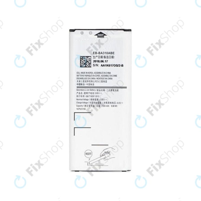 Batteria per Samsung A3 A310F (2016), BA310ABE, 2300mAh