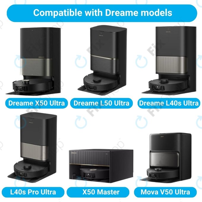 Set di ricambi per Dreame X50 Ultra, L50 Ultra, L40s Ultra, L40s Pro Ultra, X50 Master, Mova V50 (1 paio di spazzole principali, 2x filtro, 2x spazzola laterale, 4x panno mop, 2x sacchetto polvere)