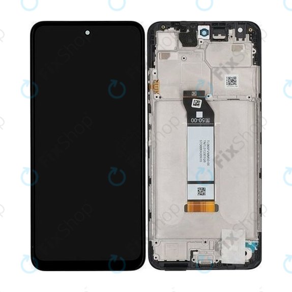 Schermo per Xiaomi Poco M3 Pro, Power Black, Vetro touch con cornice, 560002K19P00, Genuine Service Pack