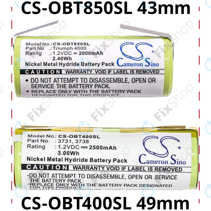 Batteria per Oral-B Triumph 4000, 3761, Ni-MH, 2000mAh, 1.2V, HQ