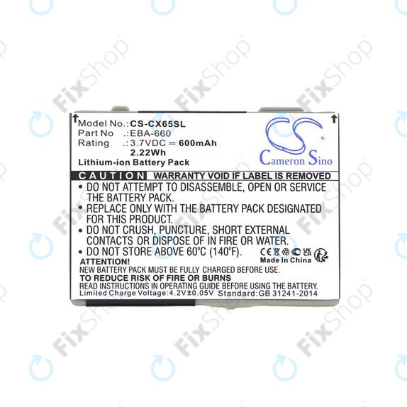 Batteria per Siemens M8, A31, CS66, SS66, EBA-660, Li-Ion, 3.7V, 600mAh, HQ