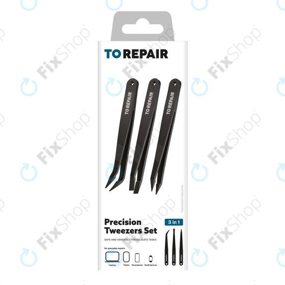 Set di pinzette di precisione per riparazioni delicate 3 in 1, SBS