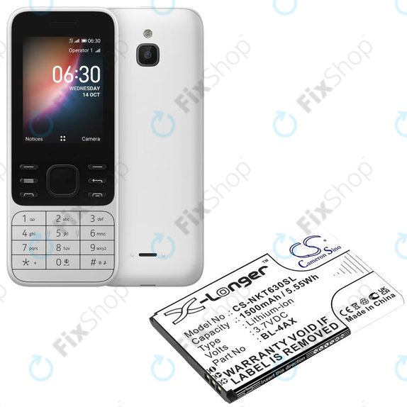 Batteria per Nokia 6300 4G, Nokia 8000 4G, BL-4AX, Li-Ion, 3.7V, 1500mAh, HQ