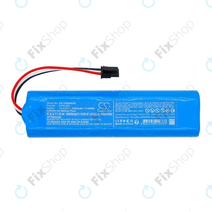 Batteria per Tesla Robostar iQ500, iQ600 N789-603, Li-Ion, 5200mAh, 14.4V, HQ