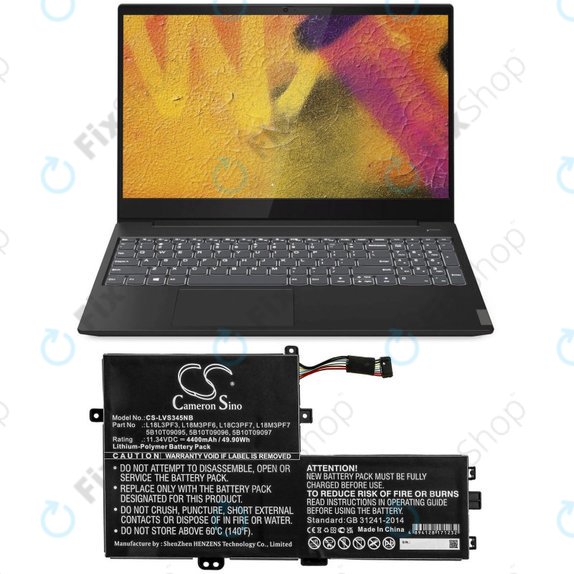 Batteria per Lenovo IdeaPad C340 14, 15, 5B10T09095, Li-Pol, 4400mAh, 11.34V, HQ