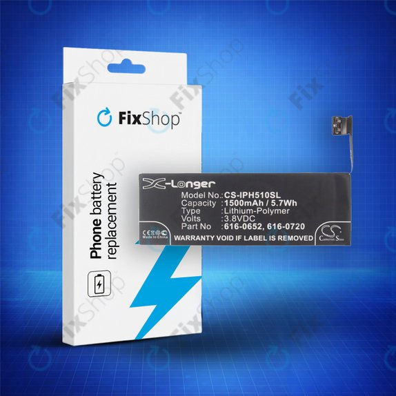 Batteria per iPhone 5S, 5C, 616-0652, 616-0720, 1500mAh, HQ
