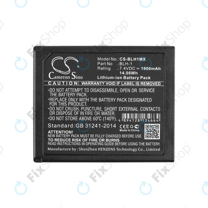 Batteria per Olympus EM1, BLH-1, Li-Ion, 1900mAh, 7.4V, HQ