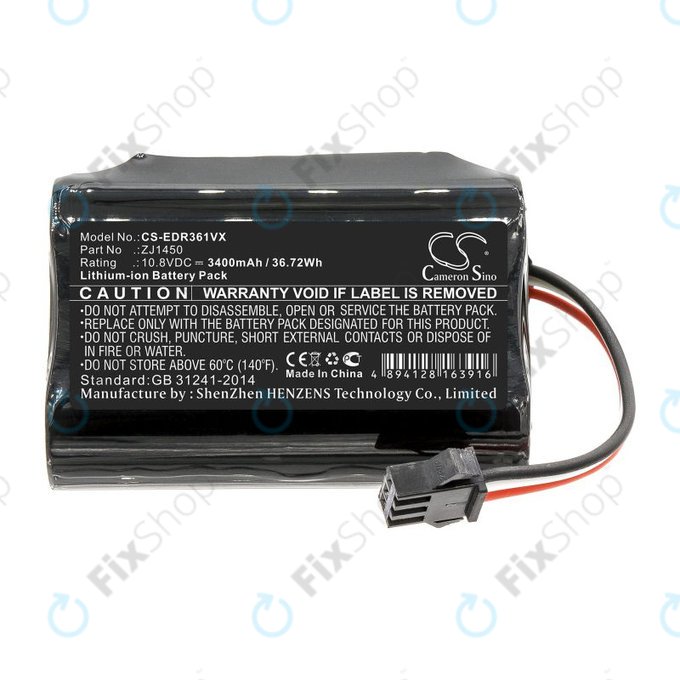 Batteria per Ecovacs Deebot Slim, D36 ZJ1450, Li-Ion, 3400mAh, 10.8V, HQ