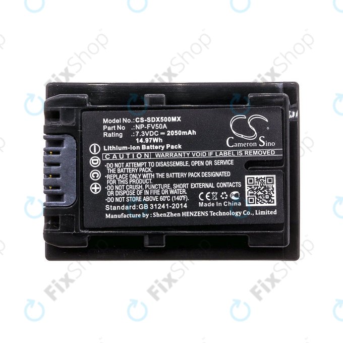 Batteria per Sony Fdr-Ax33, Sony Fdr-Ax40, Sony Fdr-Ax45, Sony Fdr-Ax, NP-FV50A, Li-Ion, 2050mAh, 7.3V, HQ