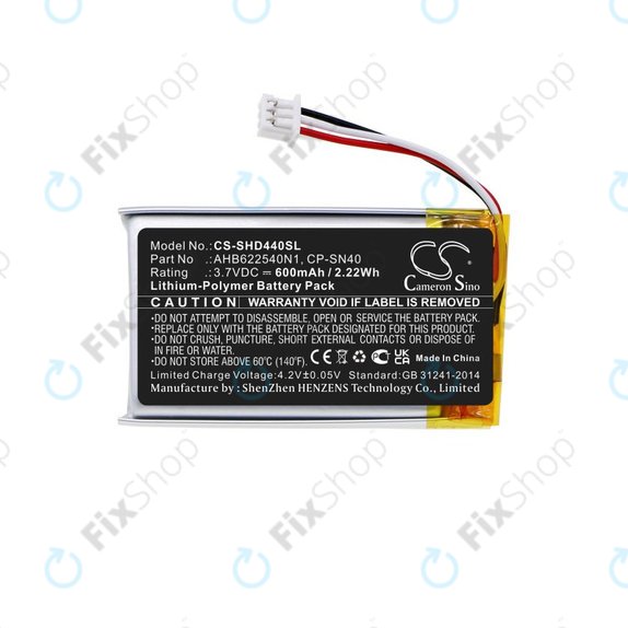 Batteria per Sennheiser Momentum 2.0, 3.0, Urbanite XL, AHB622540N1, Li-Pol, 3.7V, 600mAh, HQ