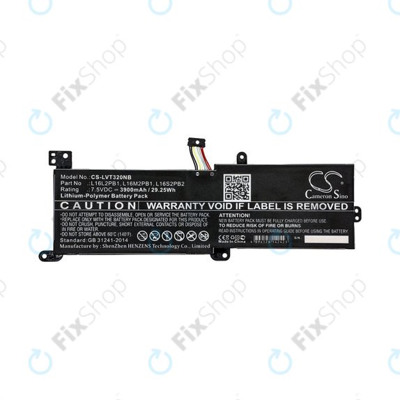 Batteria per Lenovo 320, 330, 520, Ideapad 320, 330, S145, L16L2PB1, Li-Pol, 3900mAh, 7.5V, HQ