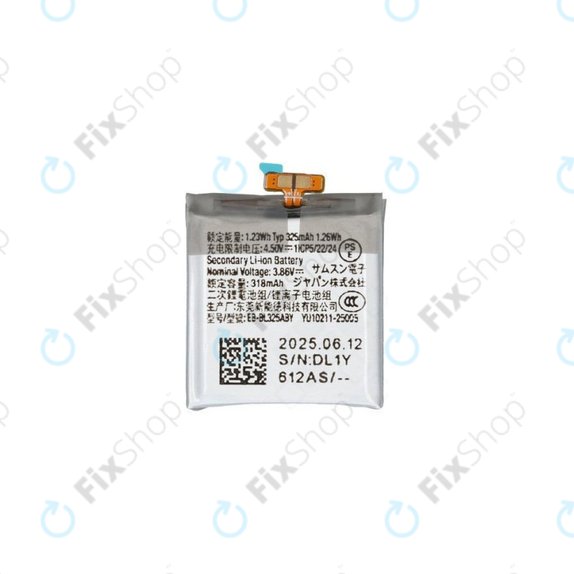 Batteria per Samsung Galaxy Watch 8 L320N, L325U, 435mAh, EB-BL325ABY, GH43-05278A, Genuine Service Pack