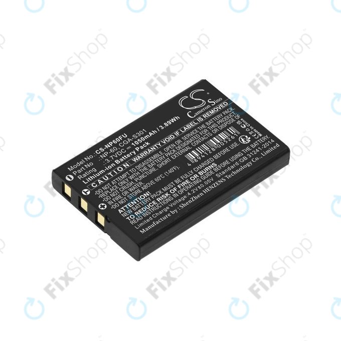 Batteria per Agfa, HP Photosmart, Toshiba Camileo, NP-60, COMA-BP1, Li-Ion, 1050mAh, 3.7V, HQ