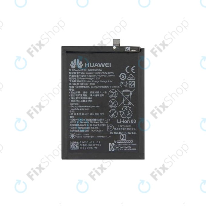 Batteria per Huawei P20, Honor 10, HB396285ECW, 24022573, 24022756, 3400mAh, Genuine Service Pack