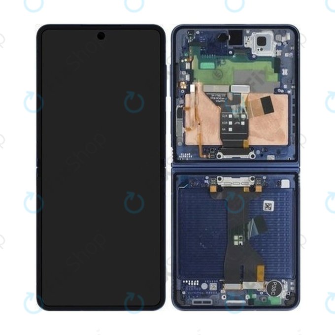 Schermo OLED per Samsung Z Flip 7 F766B, Blue Shadow, Vetro touch con cornice