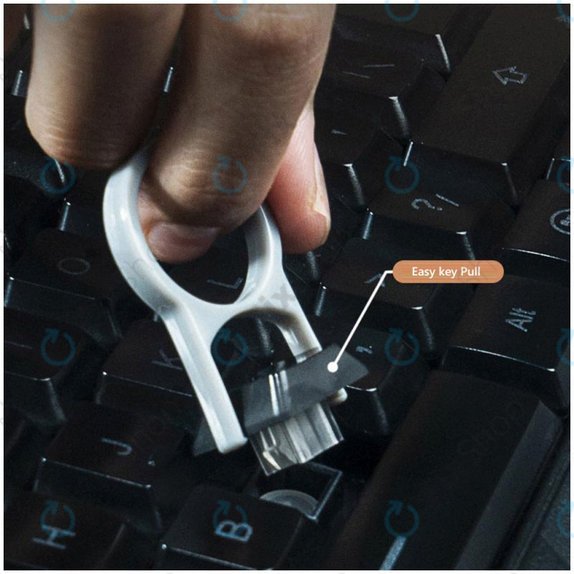 Kit di spazzole multifunzione con panno ed estrattore per tasti 6in1