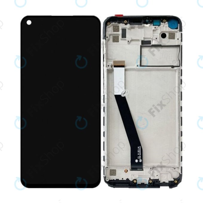 Schermo per Xiaomi Redmi Note 9, Black, Vetro touch con cornice