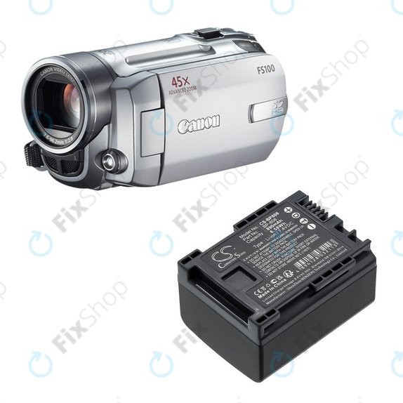 Batteria per Canon FS10, FS11, FS100, BP-808, Li-Ion, 890mAh, 7.4V, HQ