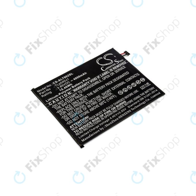 Batteria per Alcatel 8082, Alcatel 9024w, TLp040J1, Li-Pol, 3.85V, 4000mAh, HQ