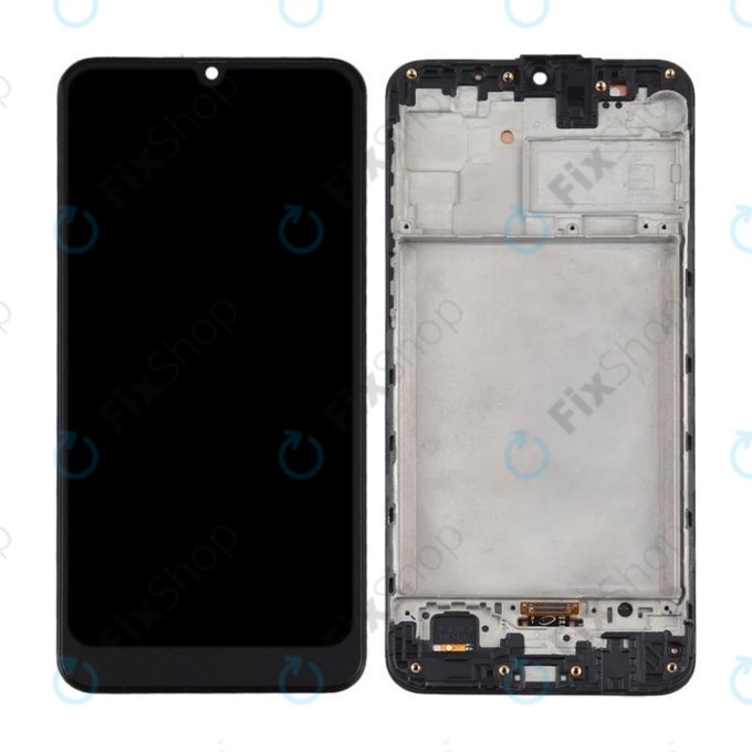 Schermo per Samsung M31 M315F, Space Black, Vetro touch con cornice