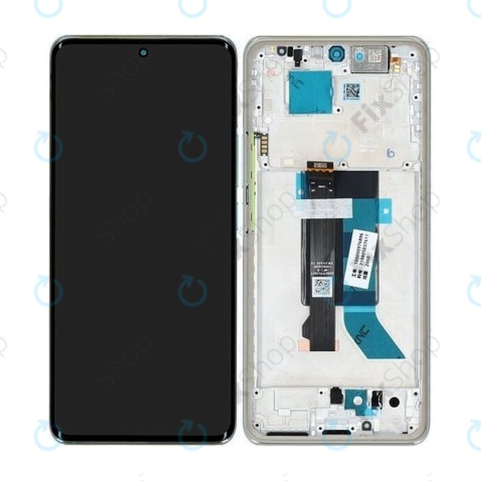 Schermo per Xiaomi Redmi Note 14 Pro 5G 24090RA29G, Coral Green, Vetro touch con cornice, 56002500O1600, Genuine Service Pack