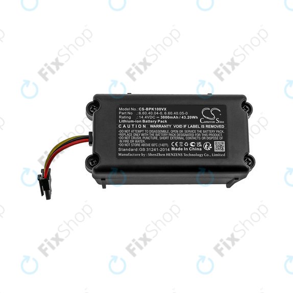 Batteria per Sencor SRV 9250, SRV 8250 SRV 6250 SRV 4250 Blaupunkt XSMART SRX 1002, Li-ion, 3000mAh, 14.4V, HQ