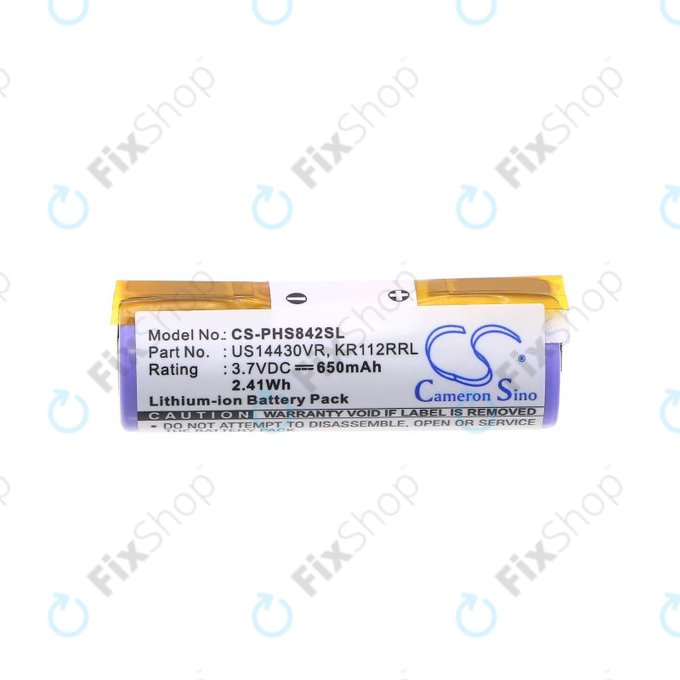 Batteria per Philips HS8420, US14430VR, KR112RRL, Li-Ion, 650mAh, 3.7V, HQ
