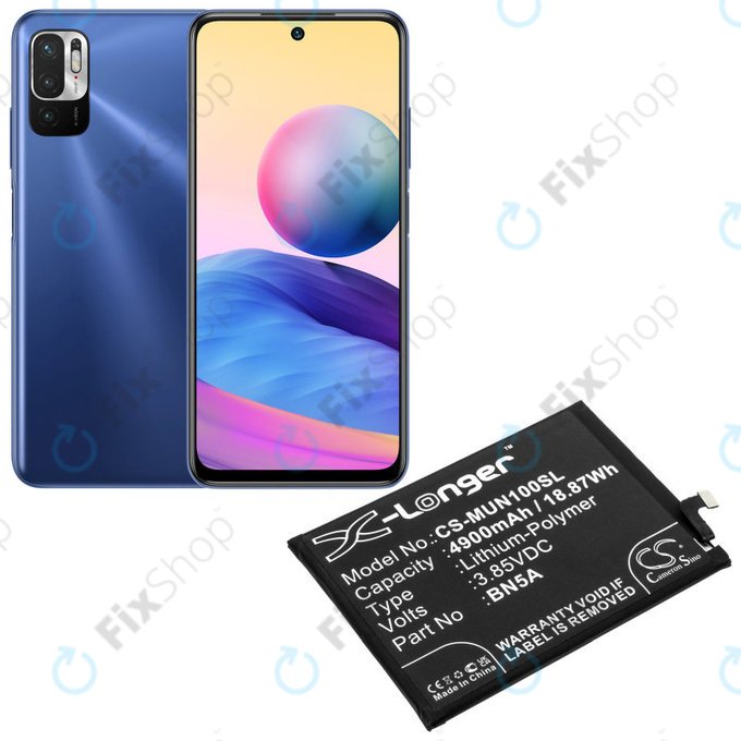 Batteria per Xiaomi Poco M3 Pro, Redmi Note 10, Note 11, 4900mAh, Li-Pol, 3.85 V, BN5A, HQ